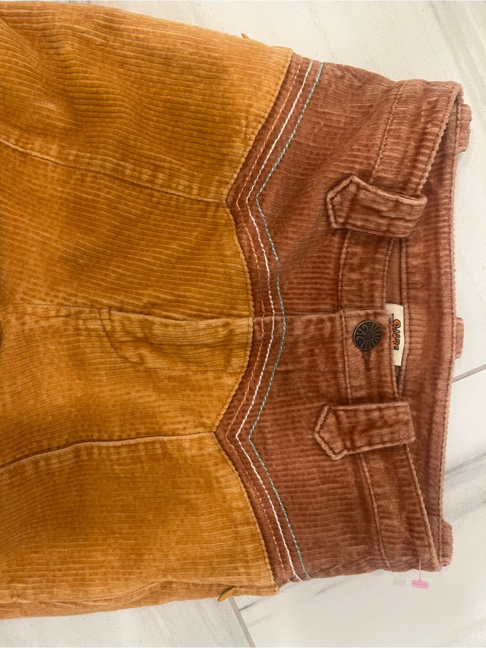Classic Rock Couture Cinnamon Girl Golden Cord flare Pants - Picture 2 of 3